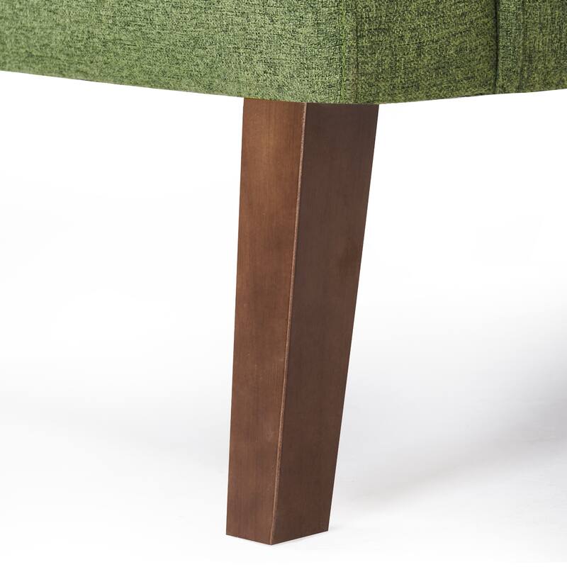 Mid-Century Modern Upholstered Linen Fabric Button Tufted Accent Chair - 28.5 W X 27.25 D X 33.75 H