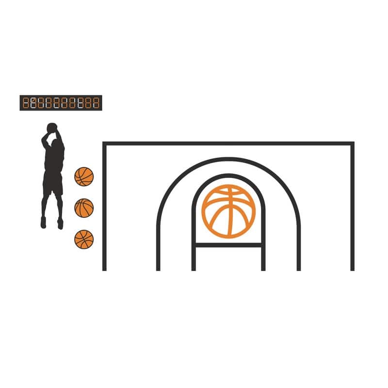 Basketball Court Xl Giant Peel and Stick Wall Decals With Glow On