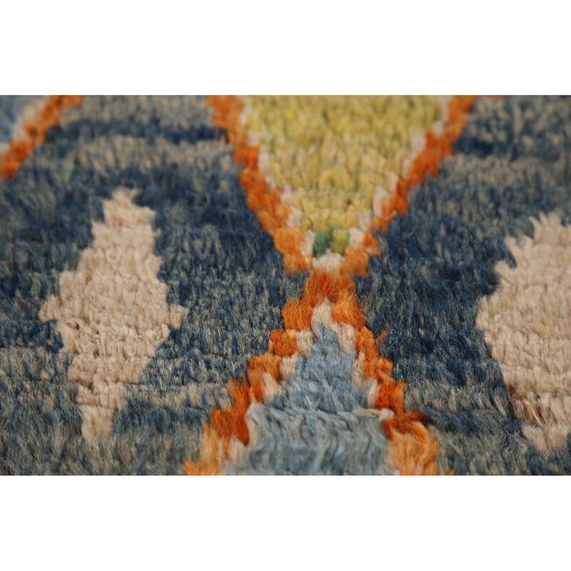 Tribal Moroccan Oriental Runner Rug Handmade Multi-Color Wool Carpet - 3'0" x 9'9"