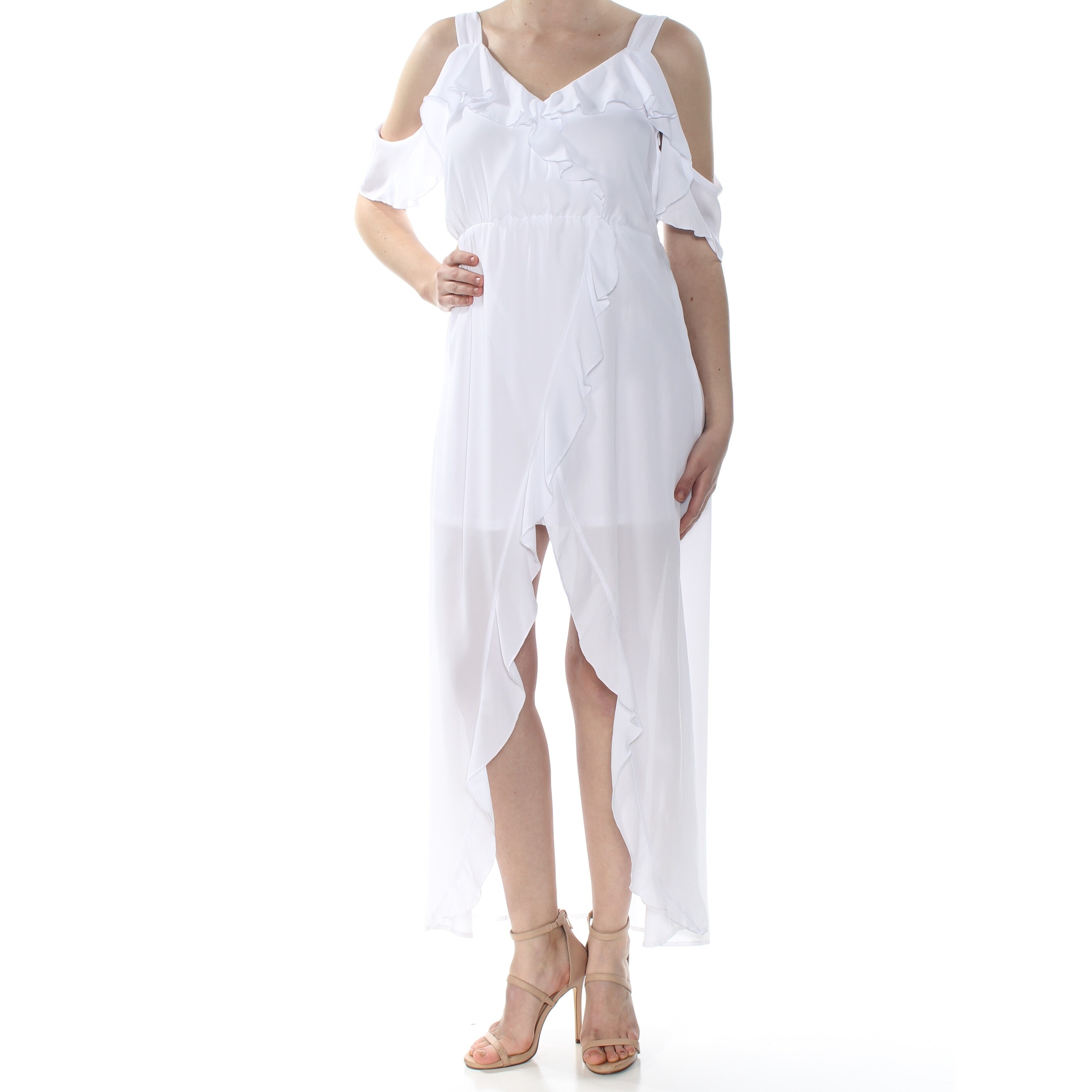 white hi lo dress