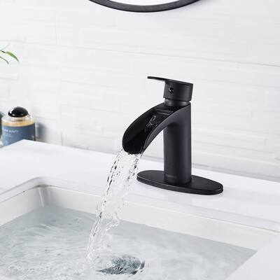 FORIOUS Single Hole Bathroom Faucet with Drain Assembly