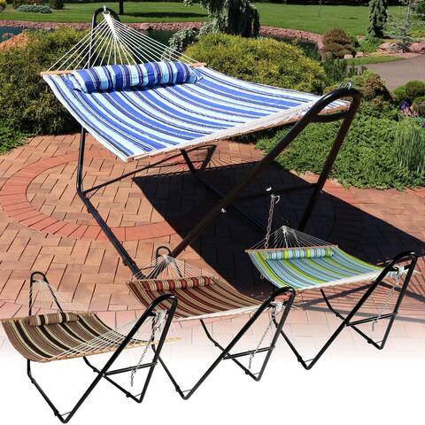 2-Person Hammock w/ Multi Use Universal Stand Quilted Double Fabric