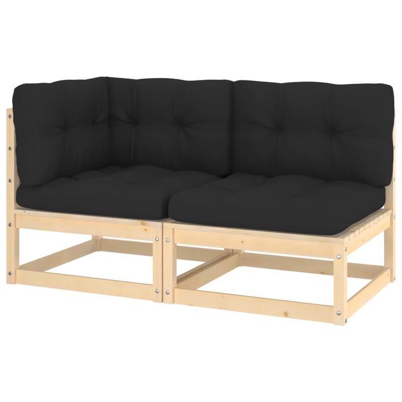 vidaXL Patio Furniture Outdoor Sectional Set with Cushions Solid Wood Pine