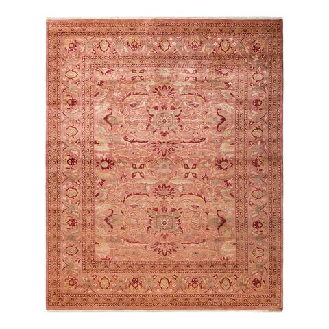 Eclectic, One-of-a-Kind Hand-Knotted Area Rug - Pink, 8' 3" x 10' 2" - 8' 3" x 10' 2"