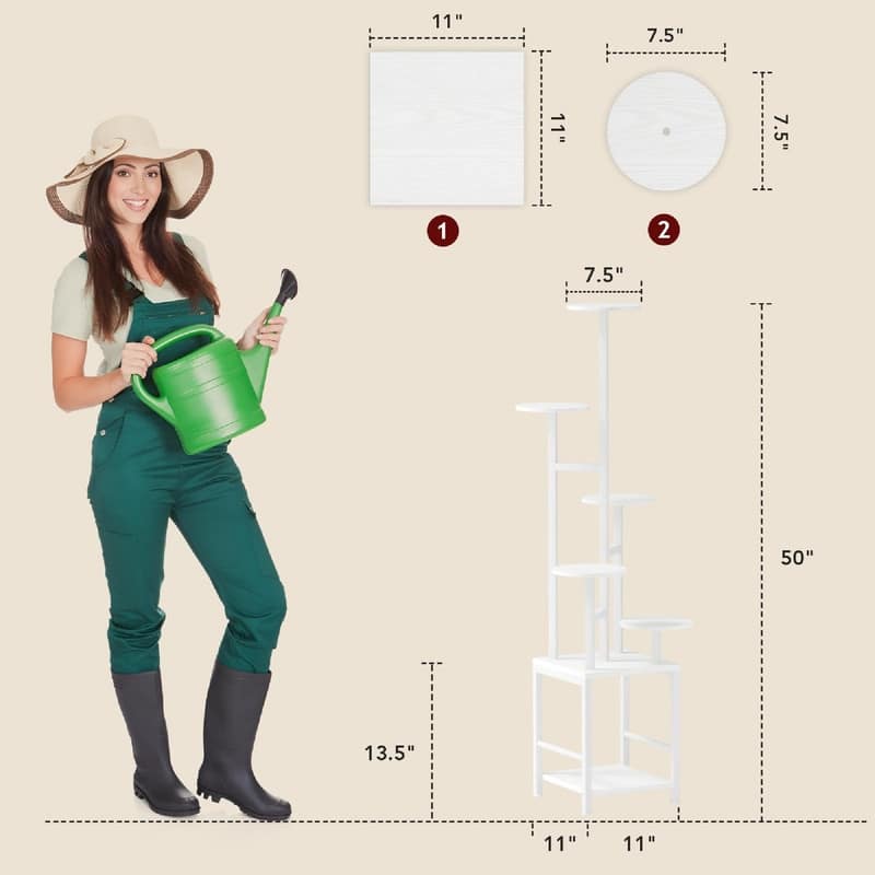 Plant Stand Indoor with Grow Light - 11 x 11 x 50 inches