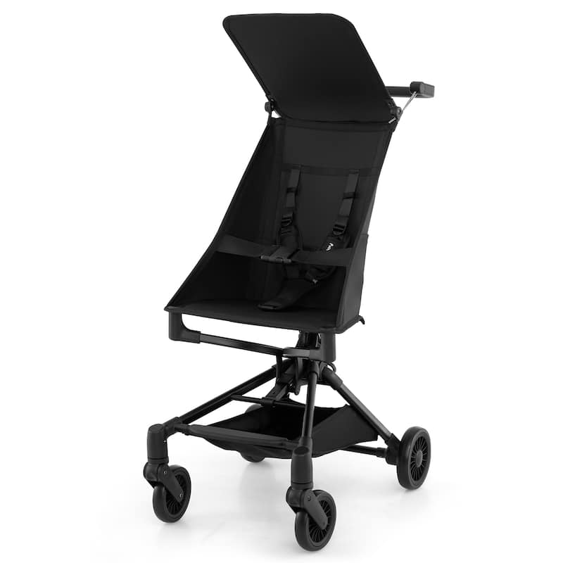 Gymax Lightweight Baby Stroller Compact & Airplane-Friendly Travel - Black