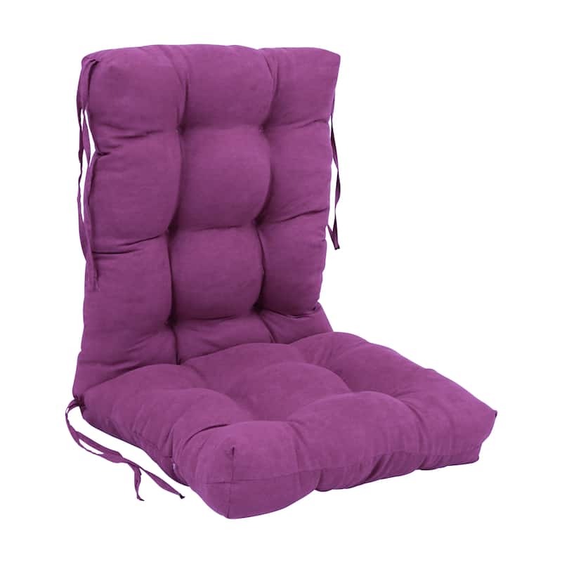 Multi-section Tufted Indoor Microsuede Seat/Back Chair Cushion (Multiple Sizes) - 18 x 38 - Ultra Violet