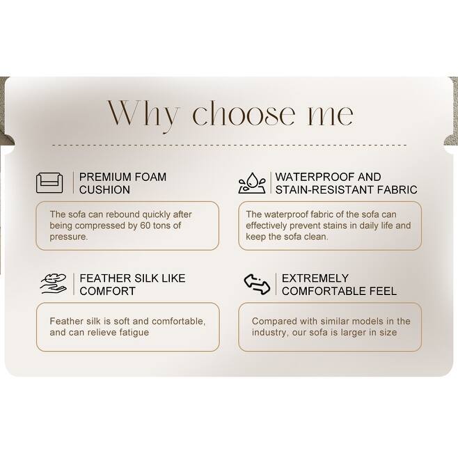 Loveseat Couch Sofa, Oversized 2-Seater Lounge Sofa with Plush Foam, Recliner Sofa Sectional Sofa with Armrests