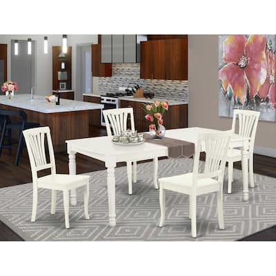 Rectangular Dining Table Set - 5 Piece Table with Chairs - 60x78 Inch Table & 4 Modern Chairs