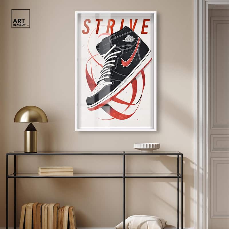 Red Ribbon Sneaker Shadowbox by Art Remedy