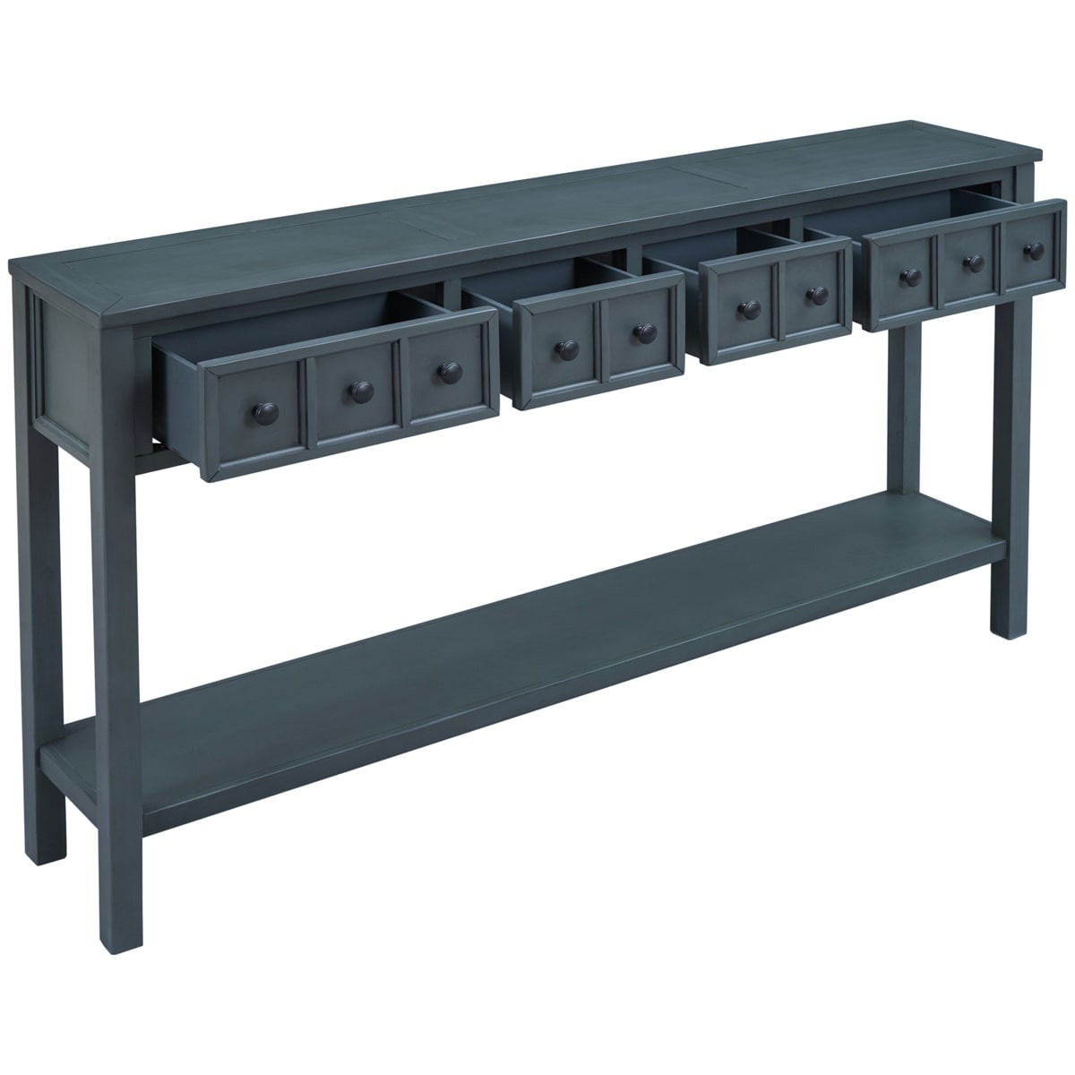 Merax 60" Long Console Table with Different Size Drawers and - Picture 15 of 25