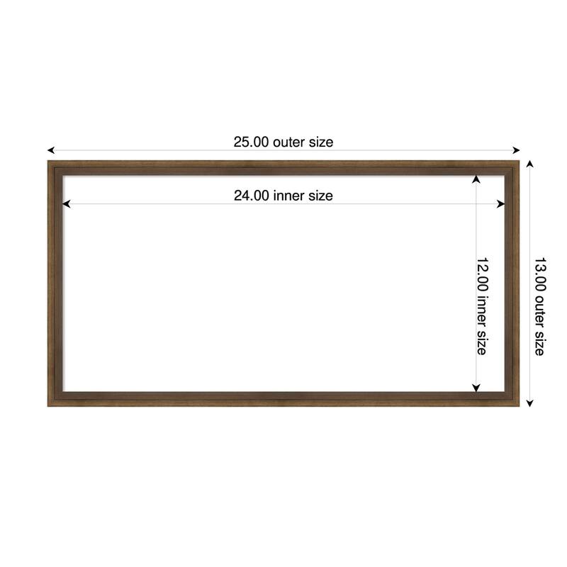 Amanti Art Lucie Black Framed Dry Erase Magnetic Board - 25 x 13 in - Lucie Light Bronze
