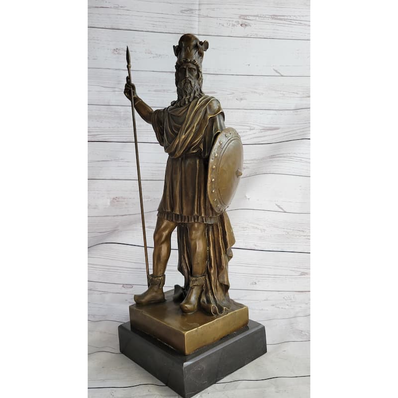Achaemenid Persian King Darius Cyrus Xerxes Bronze Statue Sculpture Figure Art On Marble Base