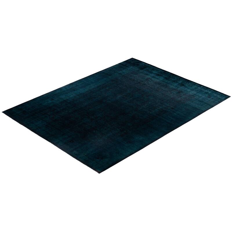 Overdyed One-of-a-Kind Hand-Knotted Area Rug - Blue - 9' 2" x 12' 1"