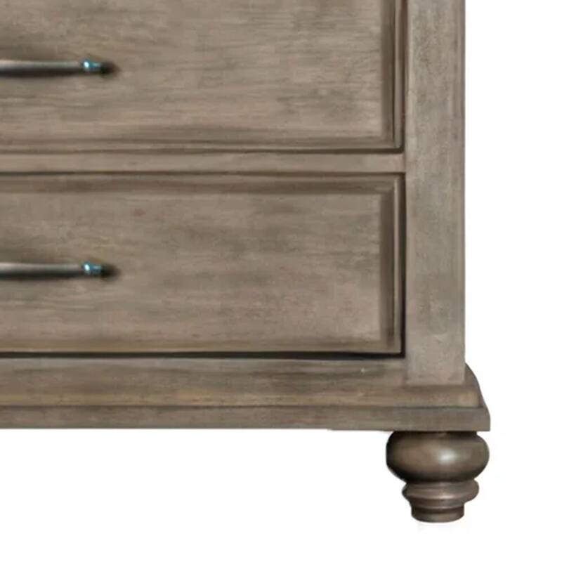 Zea Tall Dresser Chest for Bedroom, 7 Drawers, Aged Oak Brown
