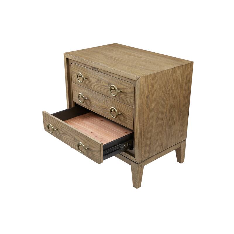 3 Drawer Nightstand with USB in Latte Finish