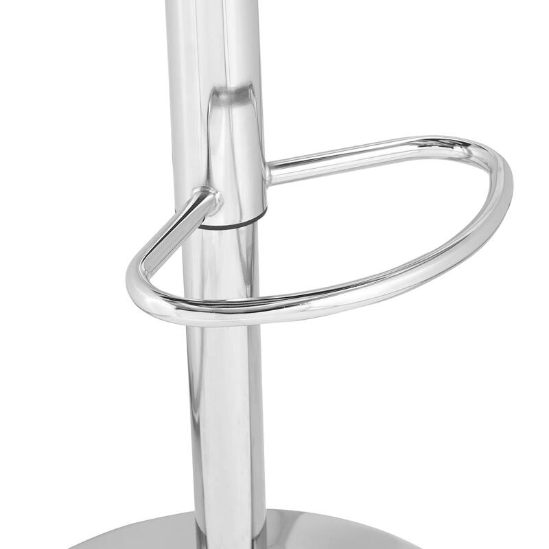 Adjustable Armless Swivel PU Leather Bar Stools Chrome Air Lift Counter Height Stools Set of 4 for Living Room Kitchen Bar