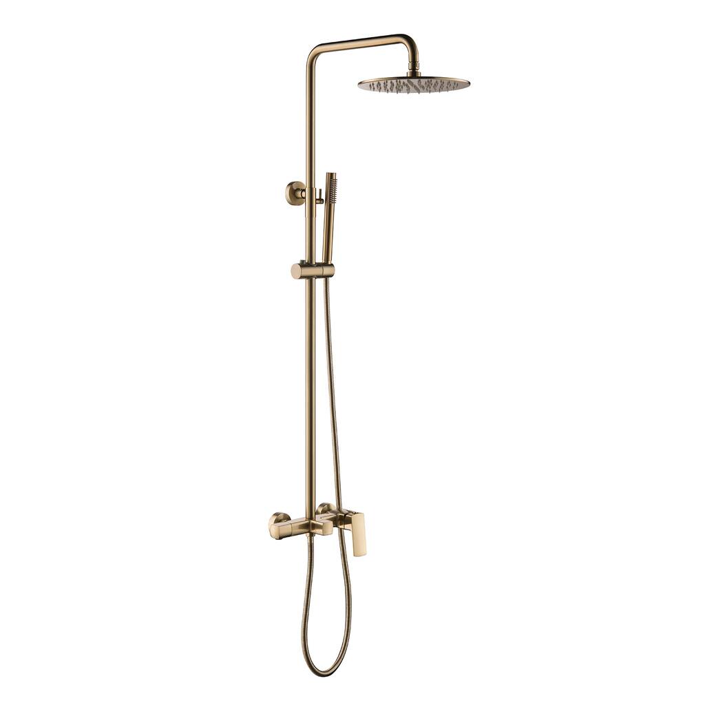 Tub and Faucet Complete Shower System With Rough-In,Brushed gold
