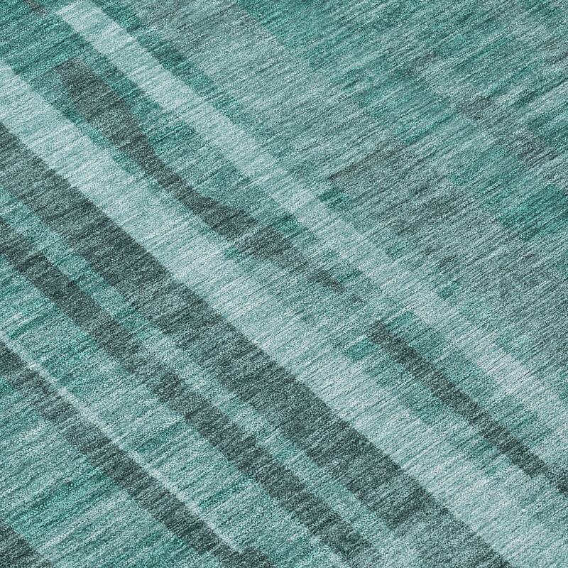 Machine Washable Indoor/ Outdoor Modern Stripes Chantille Rug