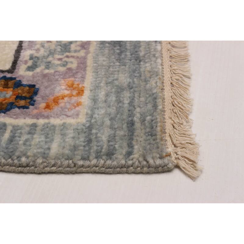 ECARPETGALLERY Hand-knotted Modern Oushak Light Blue Wool Rug - 8' 1" x 9' 11"