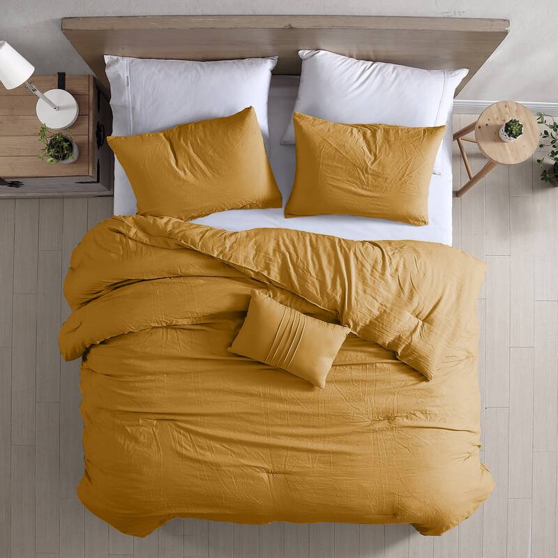 Modern Threads Braelyn 4-Piece Garment-Washed Comforter Set