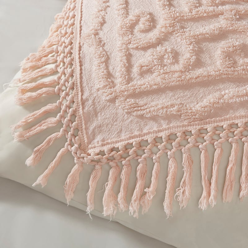 Madison Park Virginia Cotton Chenille Medallion Fringe Coverlet Set