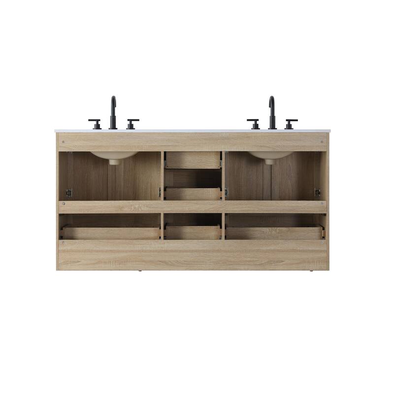 Elegant Lighting VF2866D Soma 66" Free Standing Double Basin Vanity