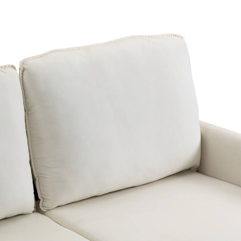Velvet Loveseat Sofa With Wood Legs