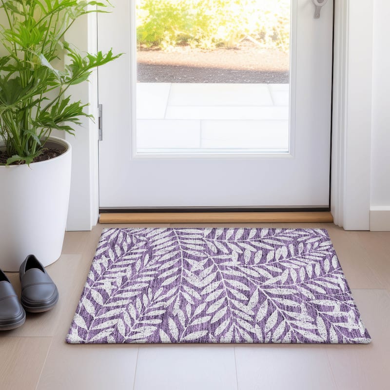 Premium Washable Super Soft Floral Jungle Mayfield Rug - Purple - 1'8" x 2'6"