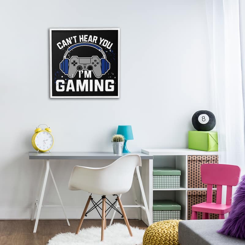 Stupell Can't Hear You Gaming Framed Giclee Art Design By Kim Allen