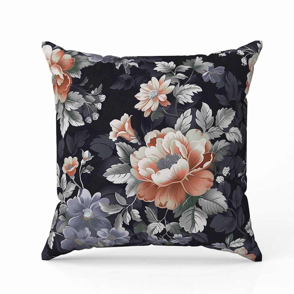 English Twilight Faux Suede Reversible Throw Pillow Gray and Orange