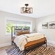 preview thumbnail 23 of 61, Zjvaive 3-Light Rectangular Semi Flush Mount Ceiling Light Farmhouse Metal Cage Light Fixture