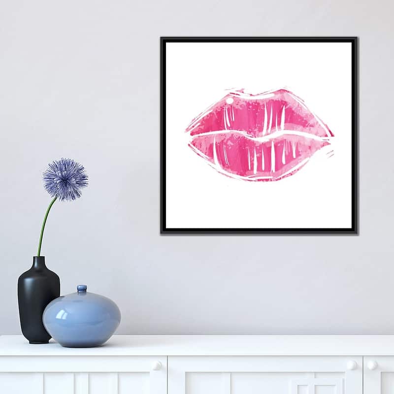 iCanvas "Pink Lips" by Milli Villa Framed