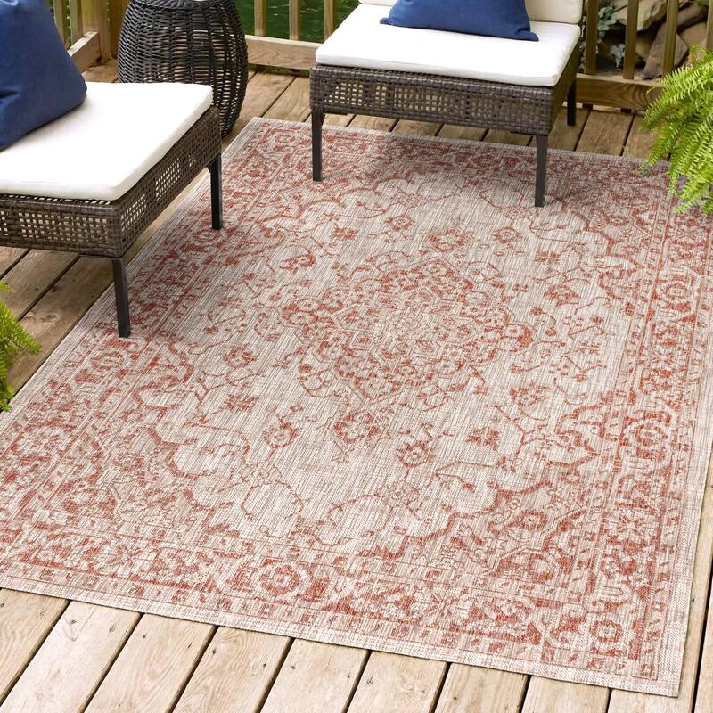 JONATHAN Y Palazzo Boho Medallion Textured Weave Indoor/Outdoor Area Rug