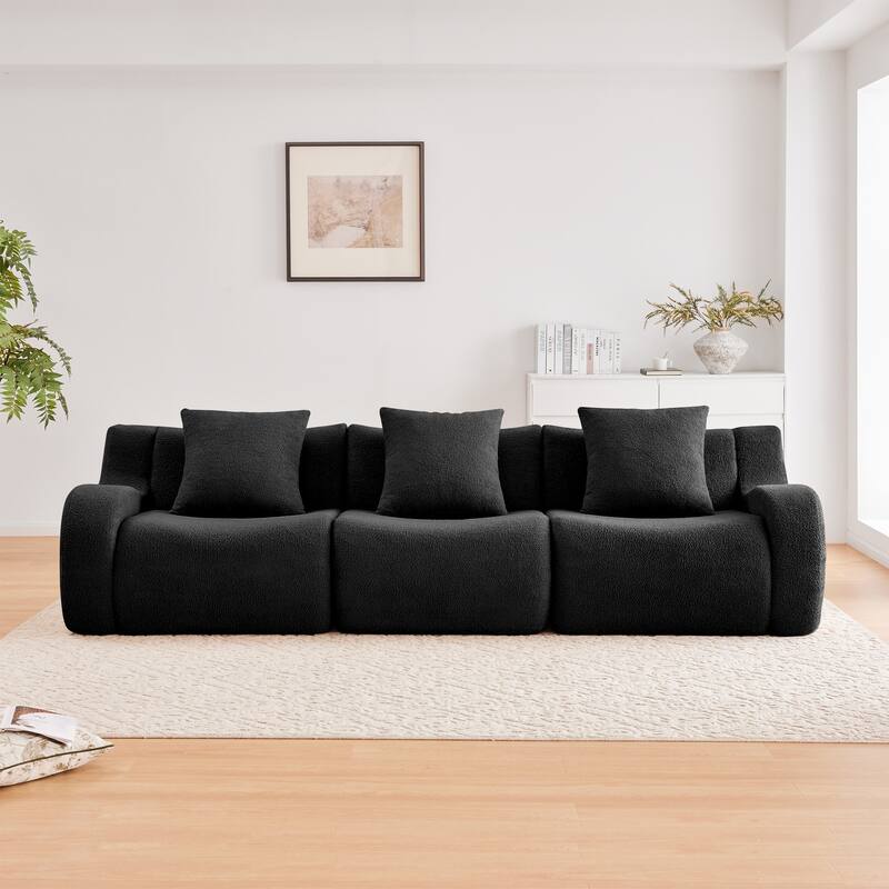 GDF Studio - Fairford 3-Seat Modular Sofa With Curved Armrests & Non-Slip Base