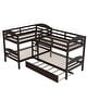 preview thumbnail 6 of 11, Simple Twin over Twin L-Shaped Bunk Bed with Trundle