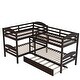 preview thumbnail 19 of 37, Twin L-Shaped Bunk Bed Kids Bed for 4