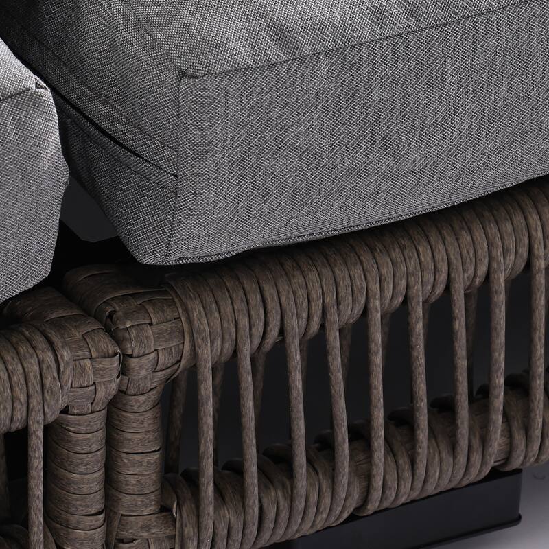 2-Piece Outdoor Chaise Lounge Chair with Adjustable Backrest Patio Pool Lounger