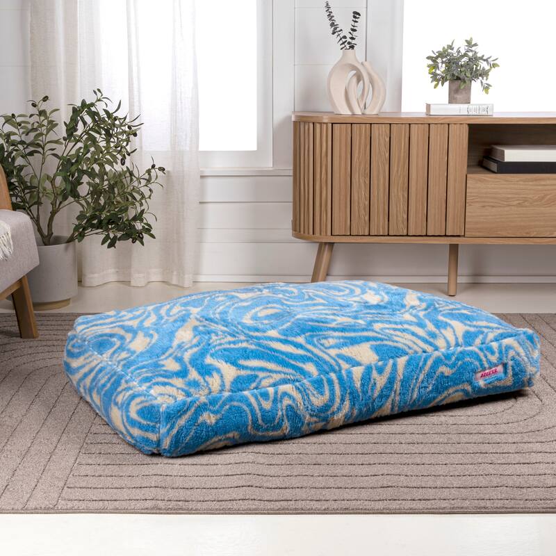 Mabel Designer Modern Ultra Soft Reversible Plush Rectangular Pet Bed with Washable Cover