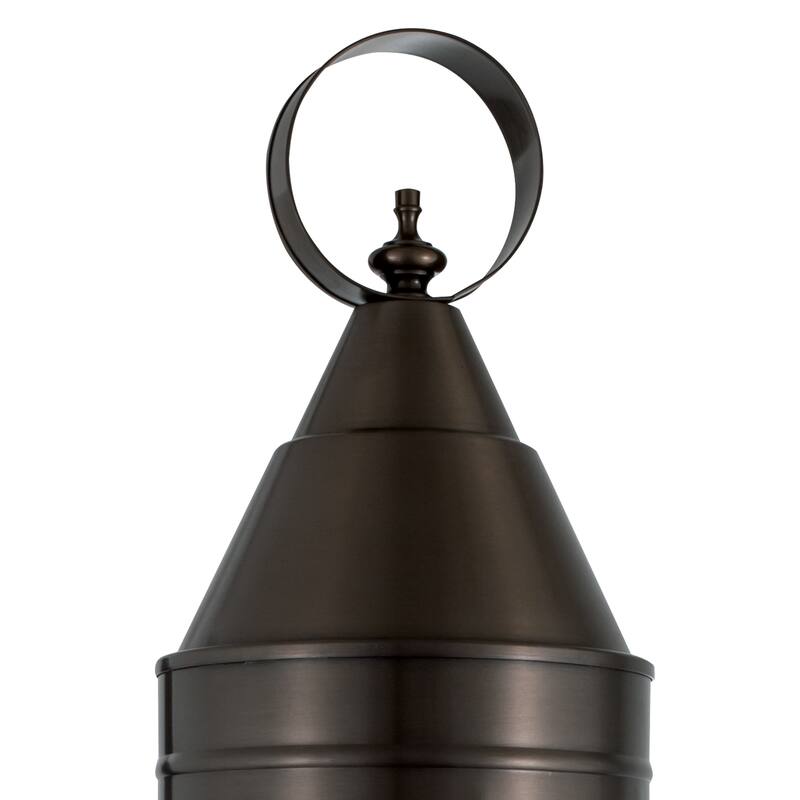 Elk Home Classic Onion Outdoor Post Light - Gun Metal with Seeded Glass