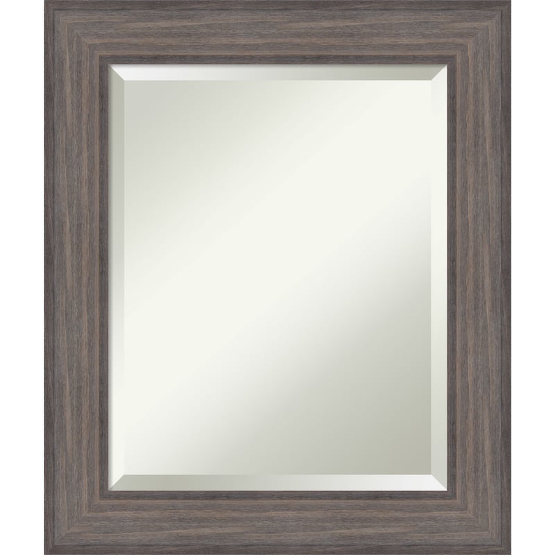 Beveled Wood Wall Mirror - Country Barnwood Frame