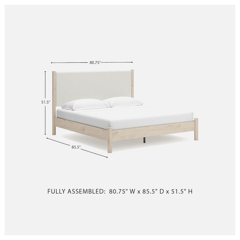 Signature Design by Ashley Cadmori Upholstered Panel Platform Bed