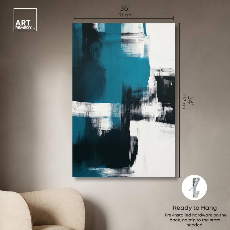 Weight of Teal Canvas by Art Remedy, Gallery Wrapped