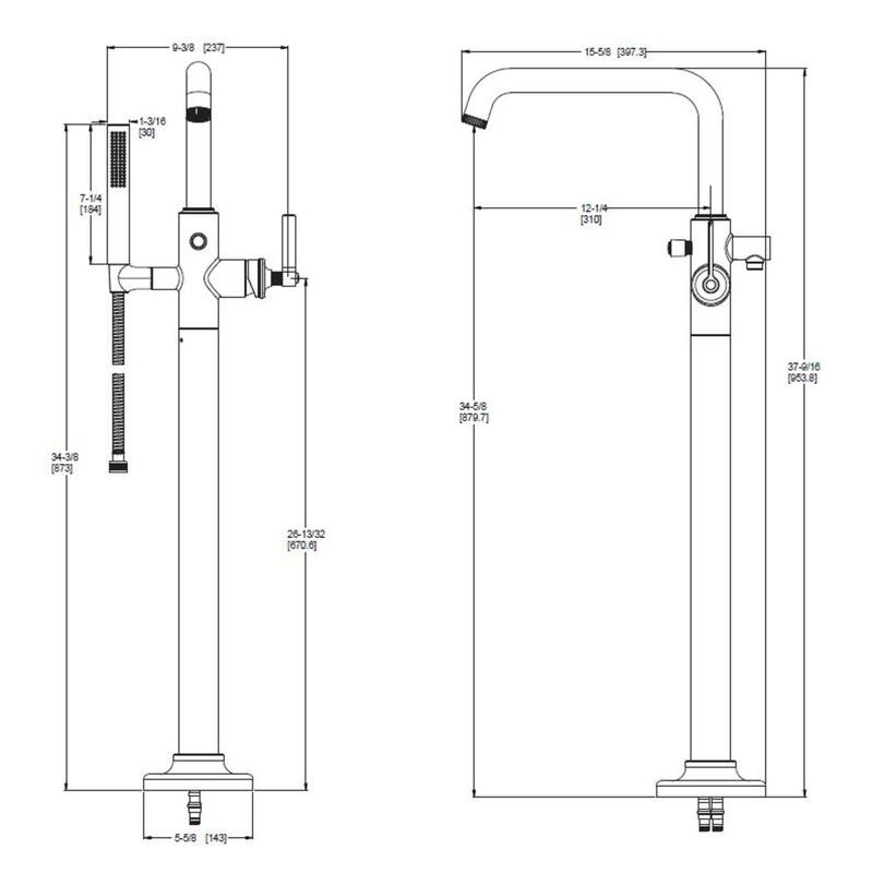Pfister LG6-1WN Winter Park Floor Mounted Tub Filler with Built-In