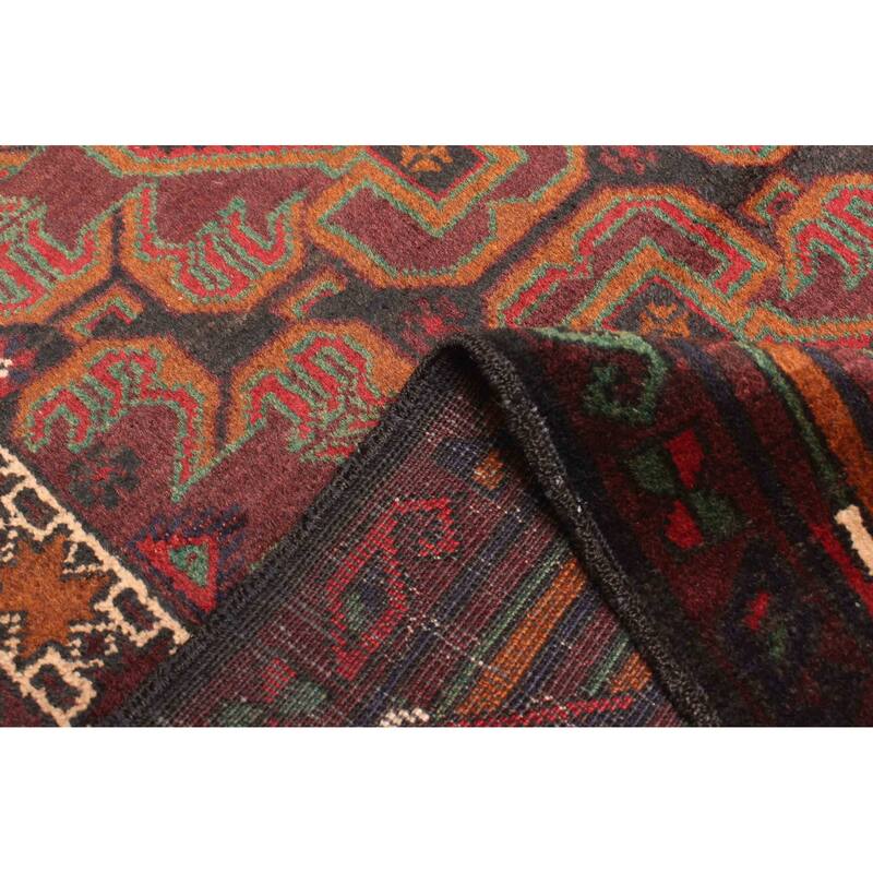 ECARPETGALLERY Hand-knotted Teimani Burgundy Wool Rug - 2'11 x 4'6