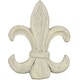 preview thumbnail 5 of 3, Set of 2 Fleur de Lis Lamp Finials, 2 3/8-inch Tall Weathered White
