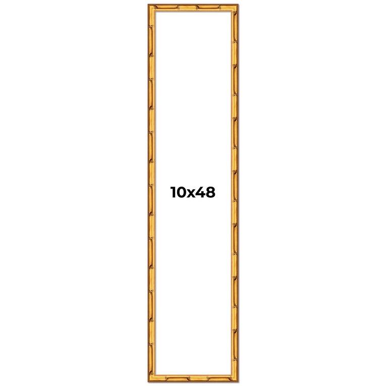 10x48 Frame Gold Bamboo Picture Frame Modern Photo Frame Includes UV Acrylic Shatter Guard Front Acid Free Foam Backing Board