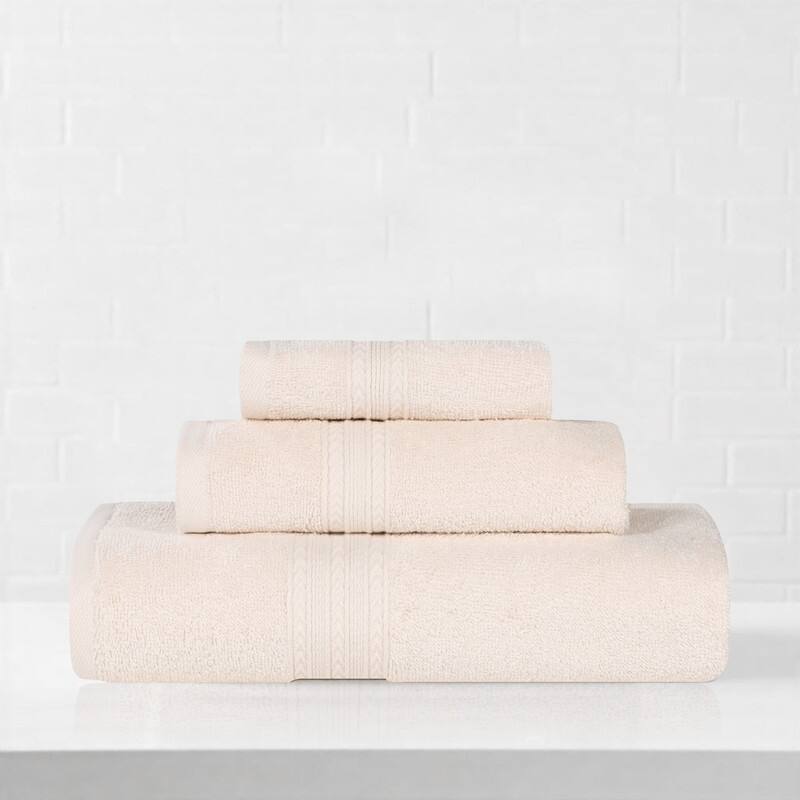 Superior Eco-Friendly Cotton 3-Piece Towel Set - Ivory