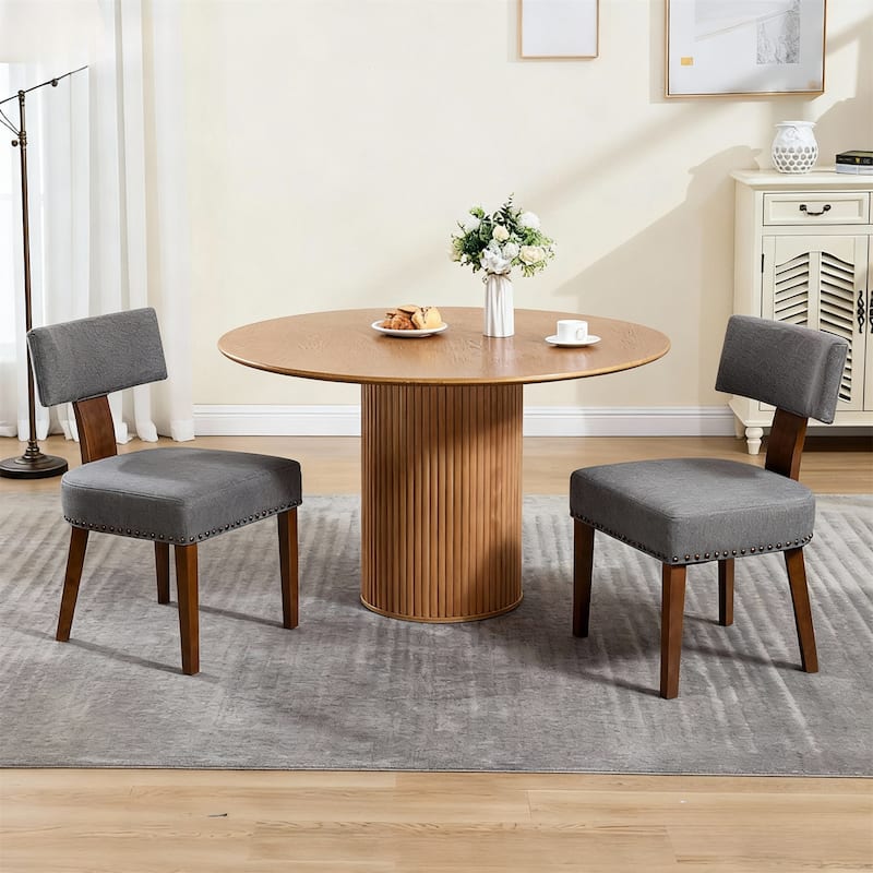 Set of 2 Mid-Century Modern Dining Room Chairs - Grey