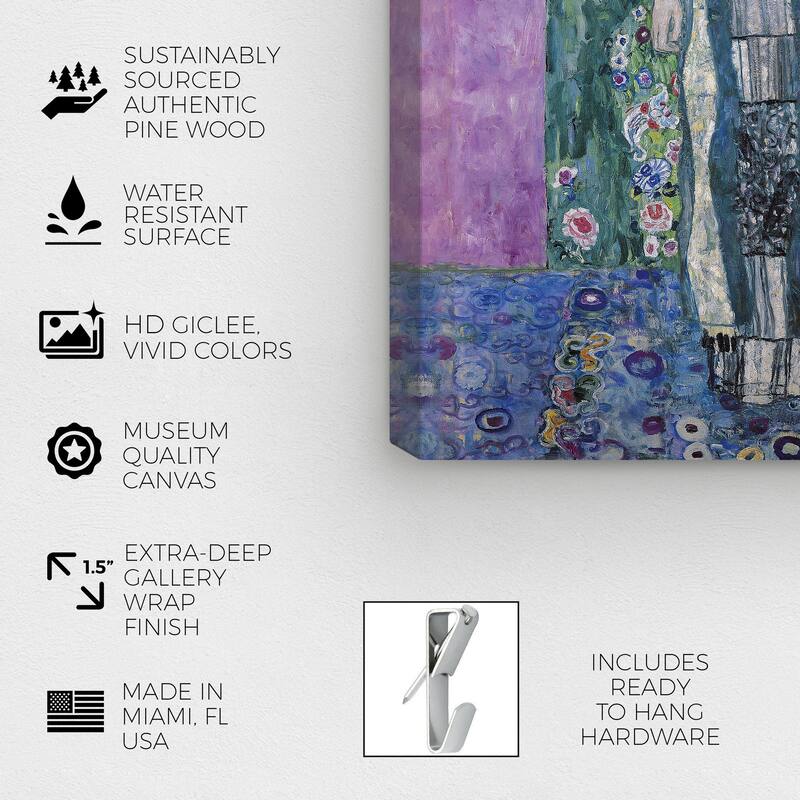 Wynwood Studio Canvas Fashion Gustav Klimt - Portrait of Adele Bloch Bauer II Purple and Violet Glam Wall Art Canvas Print